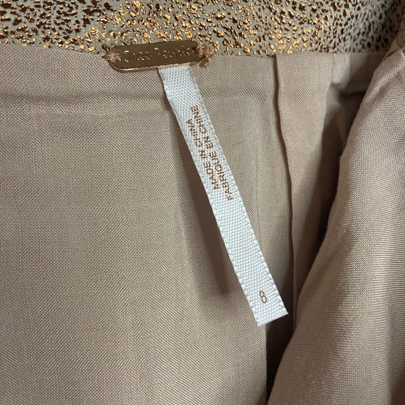 Free People Metallic Mini Skirt Size 8 - Picture 4 of 6